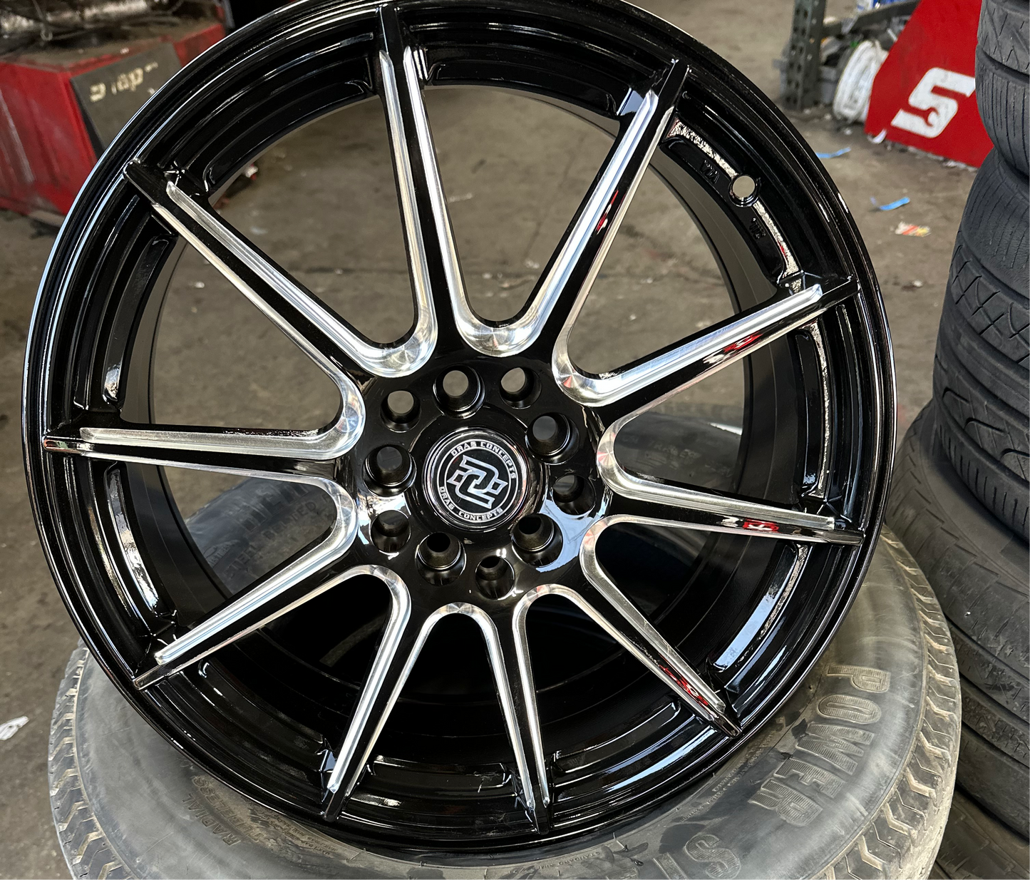 Drag Concepts R39 17x7.5 5x100/5x4.5" +38mm Black/Milled Wheel Rim 17" Inch QTY4