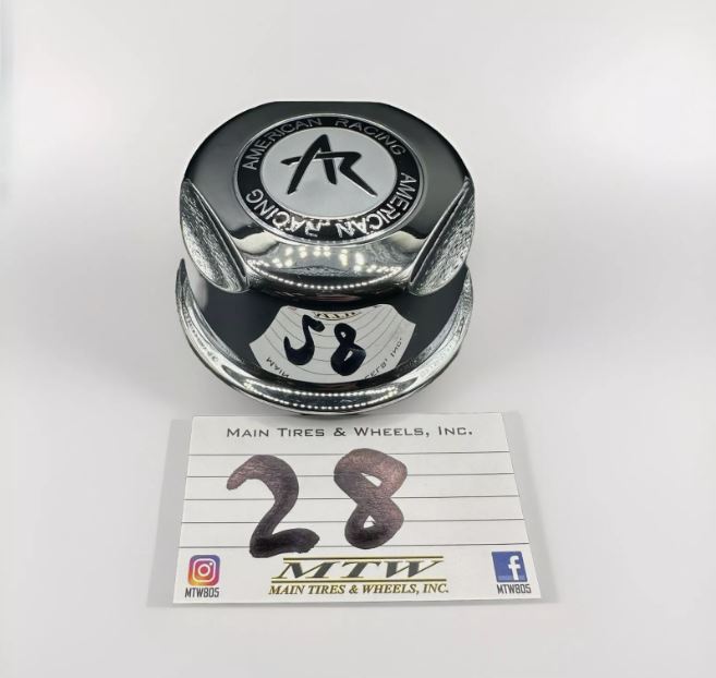 New American Racing Chrome Snap In Wheel Center Cap 1307100S AR Logo