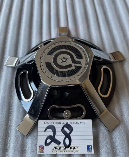 DROPSTARS DS11 WHEELS C-DS11-CB C-DS11-C1 BLACK AND CHROME WHEEL RIM CENTER CAP