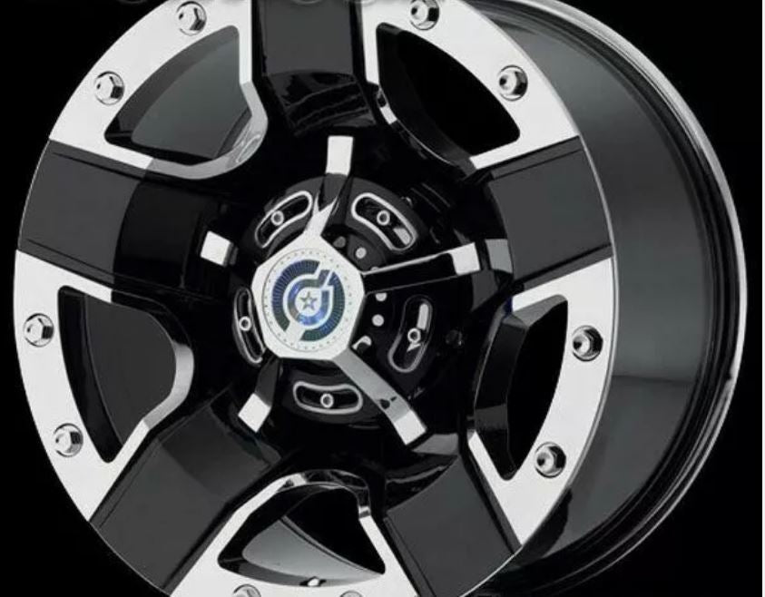 DROPSTARS DS11 WHEELS C-DS11-CB C-DS11-C1 BLACK AND CHROME WHEEL RIM CENTER CAP