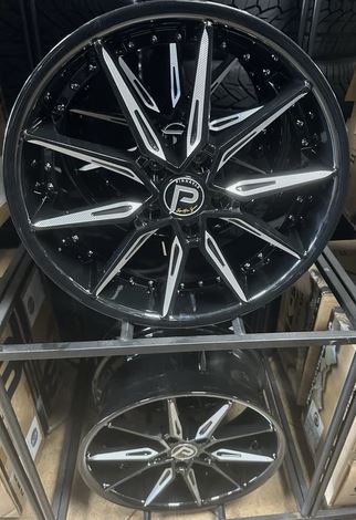 Pinnacle P218 Enzo 18x8 5x114.3 +35mm Black/Machined Wheel Rim 18" Inch Set of 4