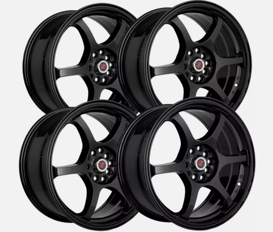 1 SET OF 4 Drag Concepts R25 16x7 5x100/5x4.5" +38mm Gloss Black Wheels Rims
