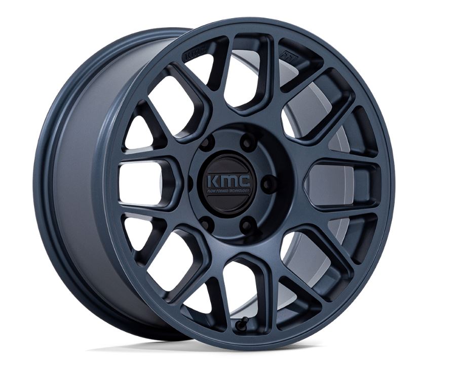 17X8.5 KMC KM730 HATCHET 6X135 25MM METALLIC BLUE QTY 4