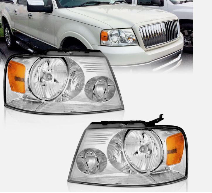 WEELMOTO For 2004-2008 Ford F-150 F150 Chrome Headlights Assembly Pair Lamps