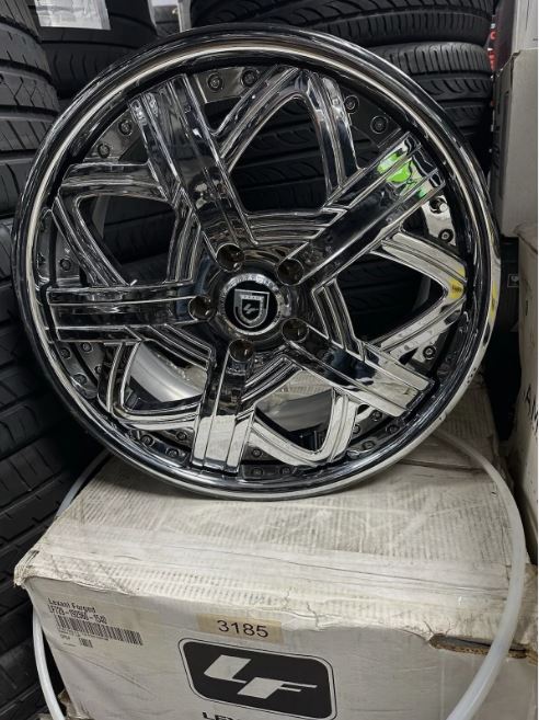LEXANI FORGED 729 3PC Chrome Black 19x8.5 +44 5x115 Wheels Set of Rims 2.5" LIP