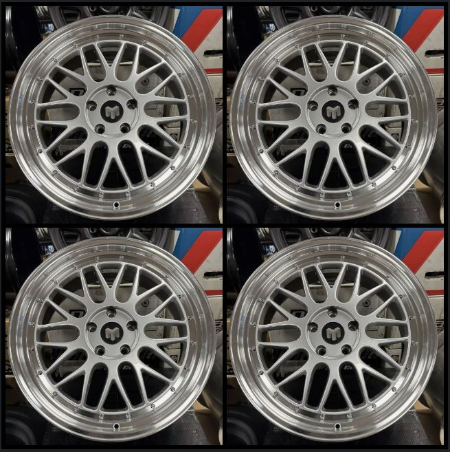 20" Wheels 20x8.5 5x120 ET20 BBS style replica YSM-944 Hyper Silver Machine Lip
