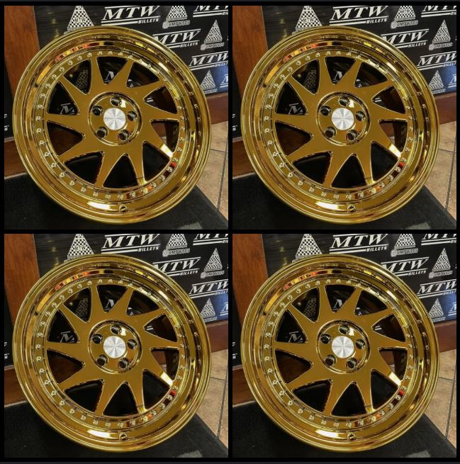 ESR SR09 18x8.5 5x100 ET30 CB 73.1 +Vacuum Gold Set of 4 Wheels