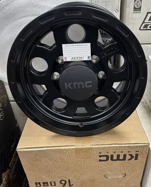 1 SET OF 4 New Kmc Km522 Enduro 16x8 8-165.10 0 Matte Black Wheel