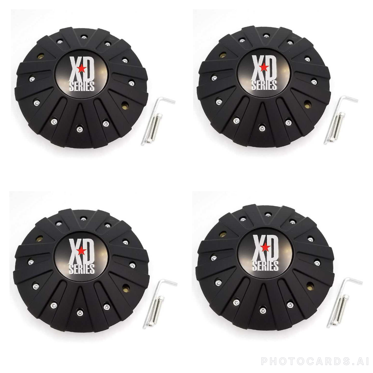 Set of 4 KMC XD Series Matte Black Wheel Center Hub Cap XD778 Monster 846L215B