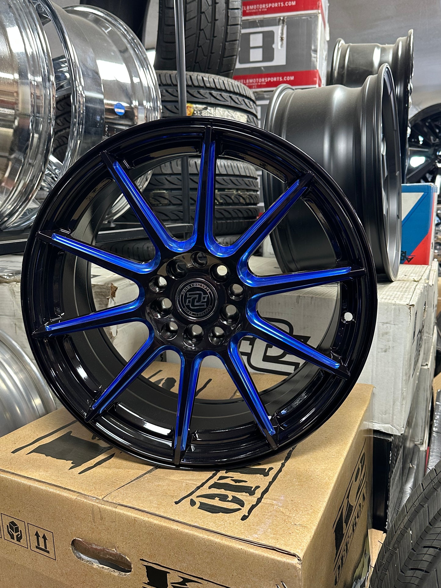 Drag Concepts R39 17x7.5 5x100/5x4.5" +38mm Blue/Milled Wheel Rim 17" Inch QTY4