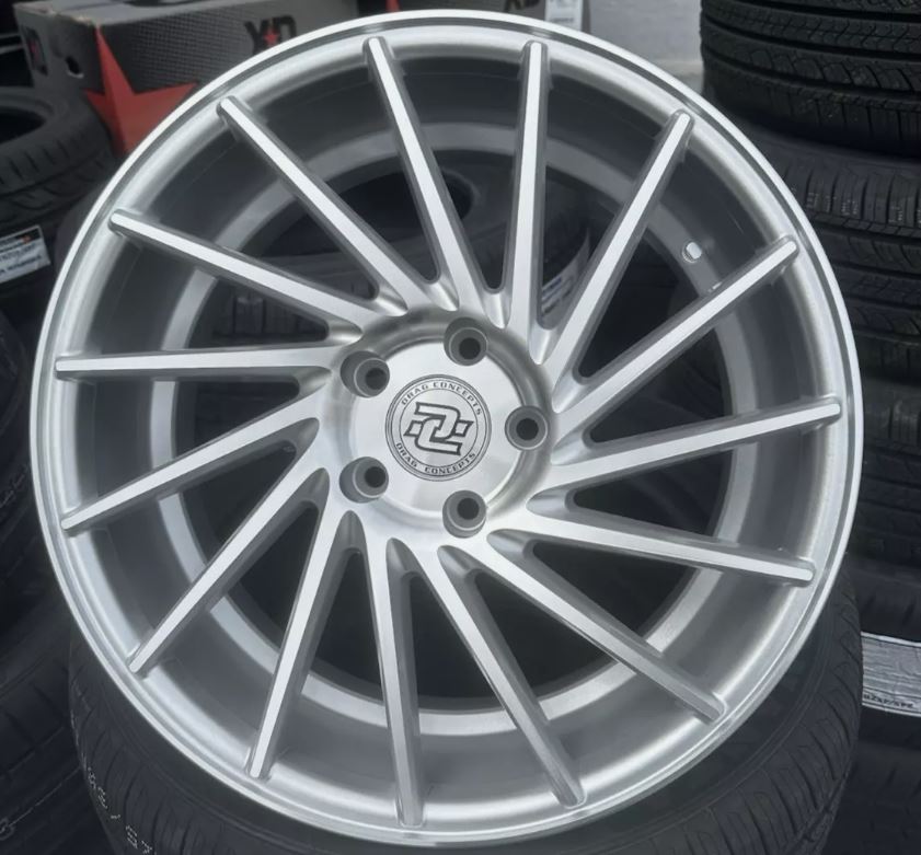 DRAG CONCEPTS - R-36 Silver with Machined Face 18x8 +35 Offset 5x114.3 Set of 4