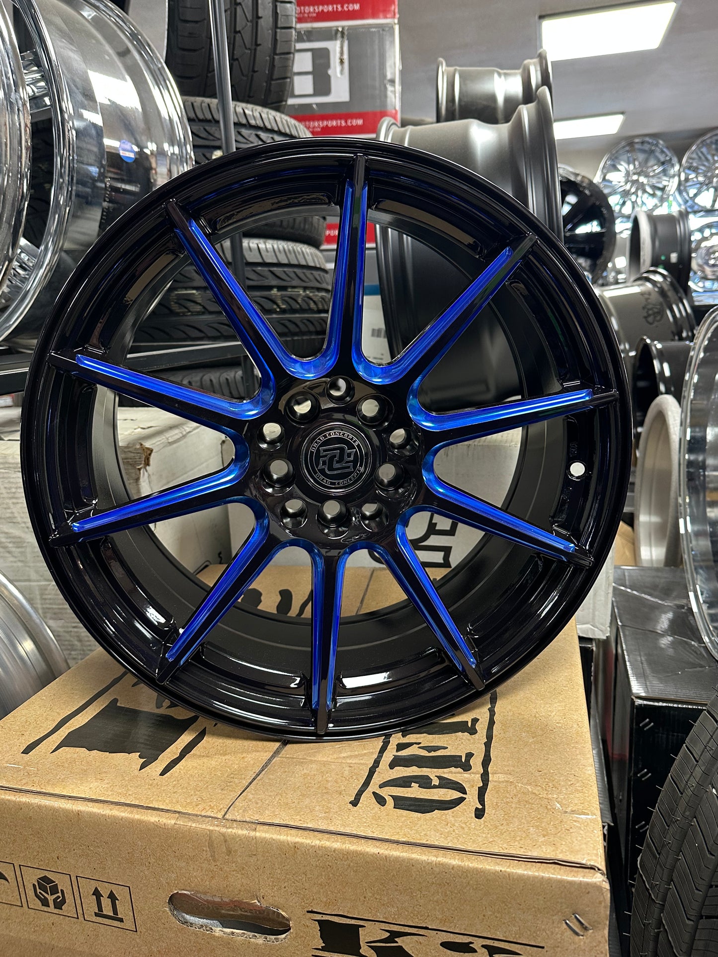 Drag Concepts R39 17x7.5 5x100/5x4.5" +38mm Blue/Milled Wheel Rim 17" Inch QTY4