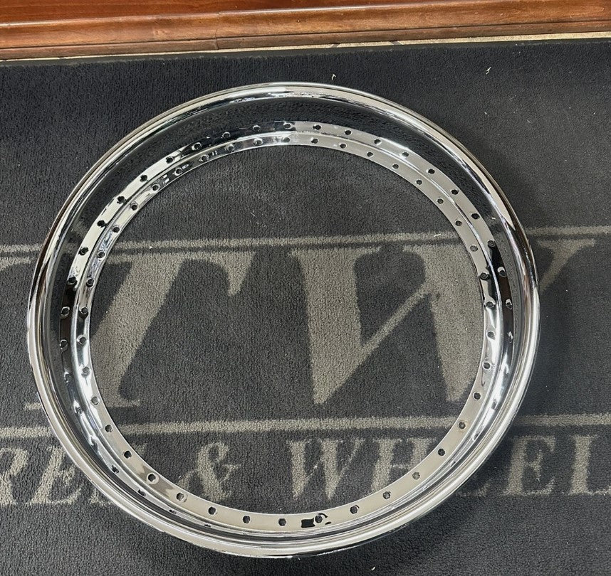 24X3 OUTER CHROME BARREL LIP 40 HOLE 3 PIECE WHEEL FITS FORGIATO FITS RUCCI ETC